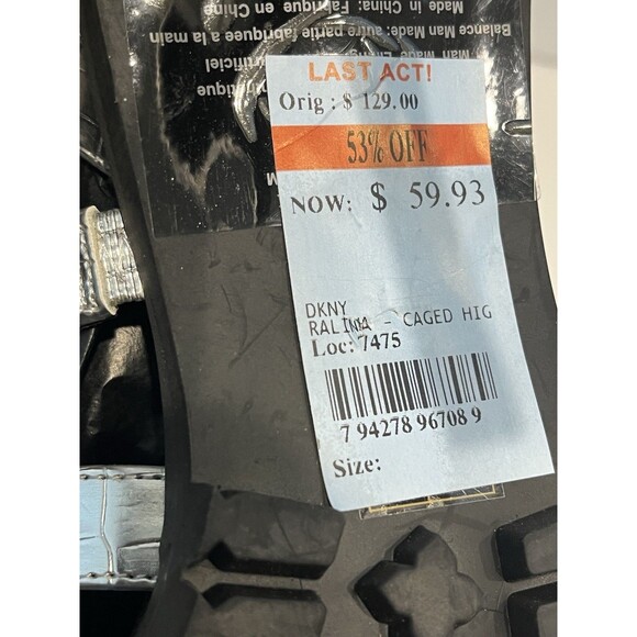 NWT  DKNY Silver Caged Rugged Platform Ralina Stiletto Women Sandals 8M - Picture 14 of 14